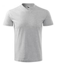 V-neck 102 tričko unisex svetlosivý melír