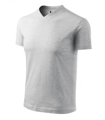 V-neck 102 tričko unisex svetlosivý melír